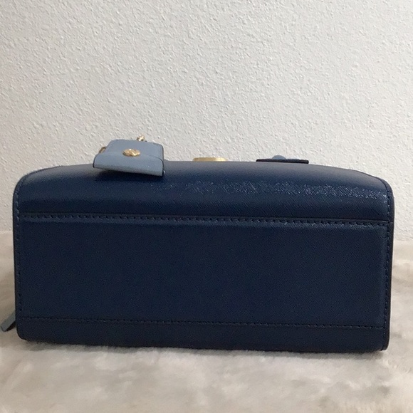 🆕 MARC JACOBS Little Big Shot Mini Tote Handle/Crossbody Bag Blue Sea Multi - Picture 7 of 16